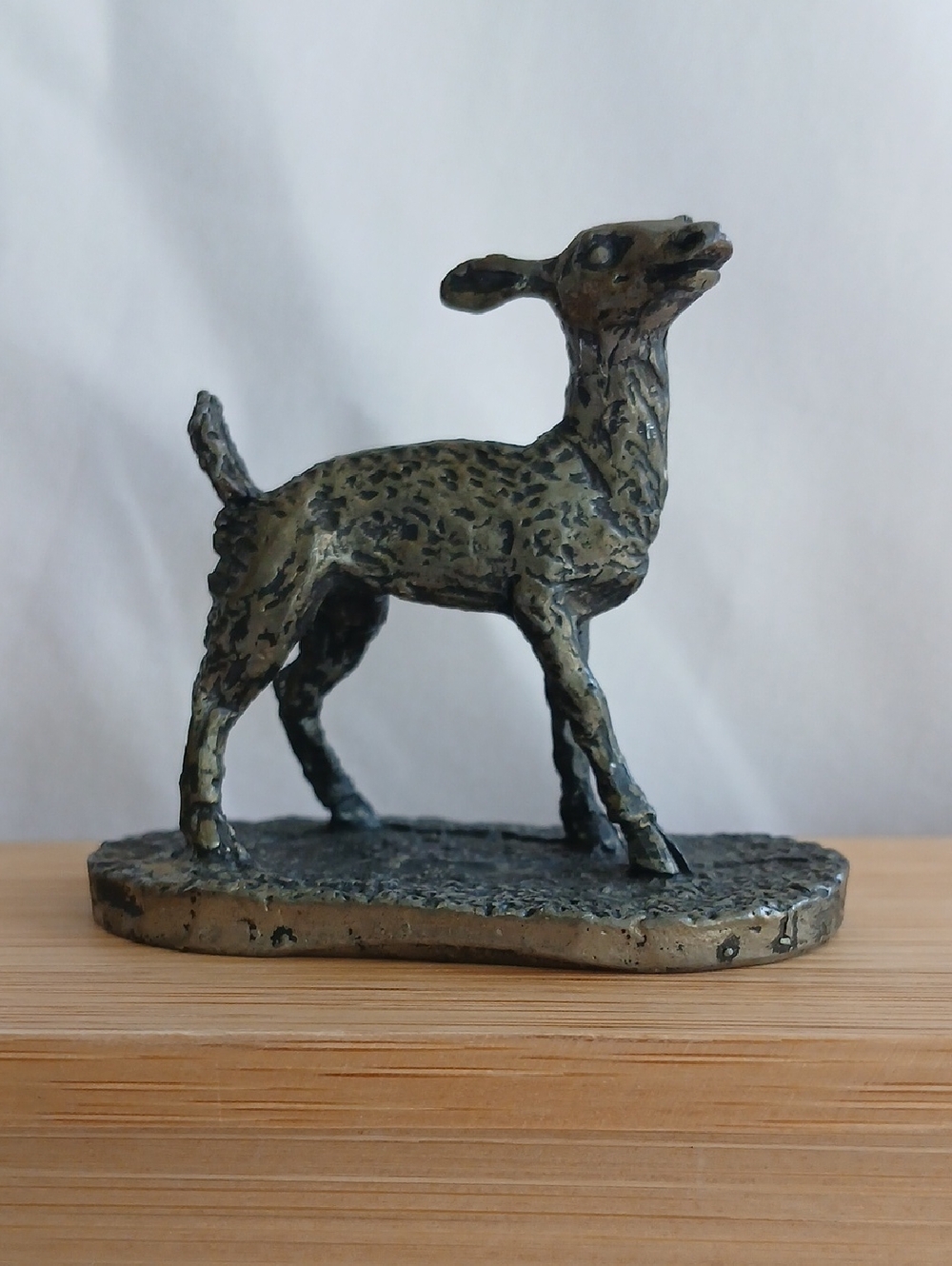 K/S Pewter Miniature Deer Fawn Figurine by Gael 1972